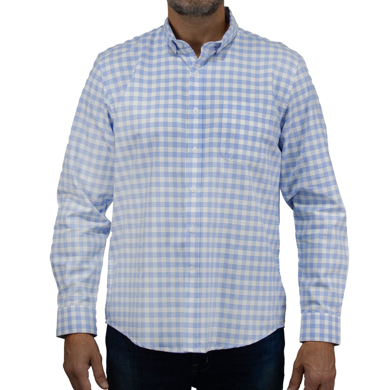 Camisa Cuadros Azul con Manga Larga 100% Algodón 2507128