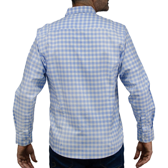 Camisa Cuadros Azul con Manga Larga 100% Algodón 2507128