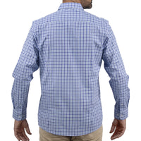 Camisa de Cuadros Azul con Manga Larga 100% Algodón 2507130