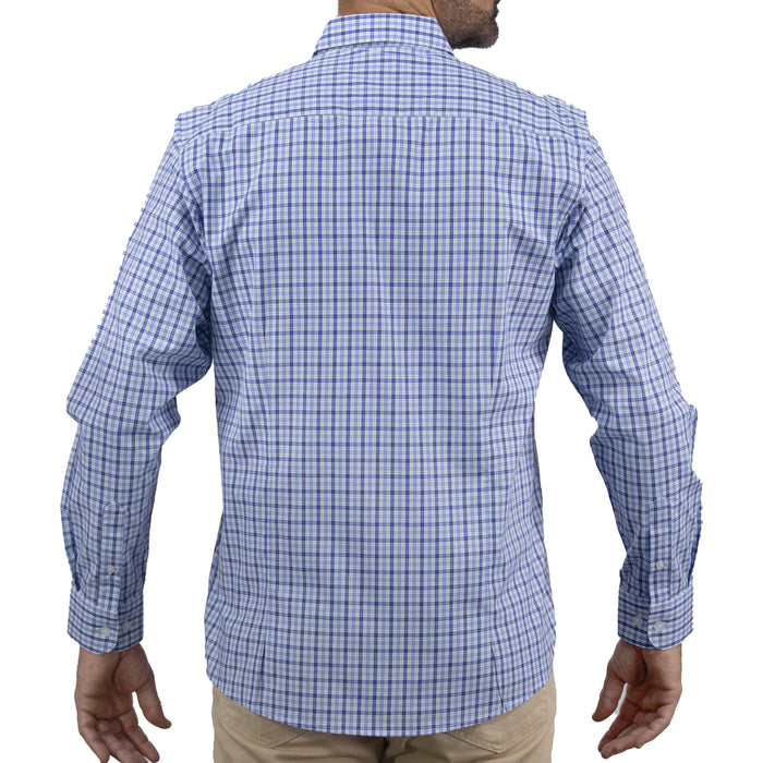 Camisa de Cuadros Azul con Manga Larga 100% Algodón 2507130