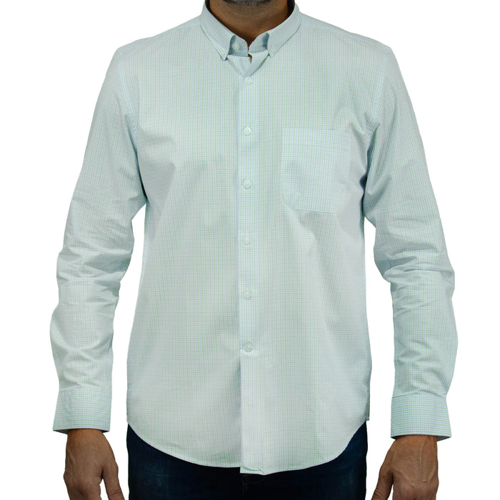 Camisa Cuadros Verde con Manga Larga 100% Algodón 2507132
