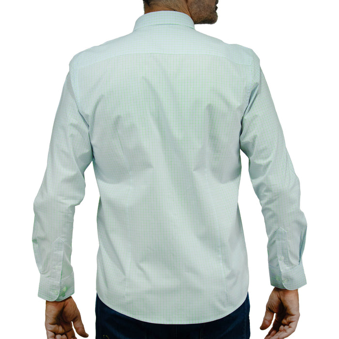 Camisa Cuadros Verde con Manga Larga 100% Algodón 2507132