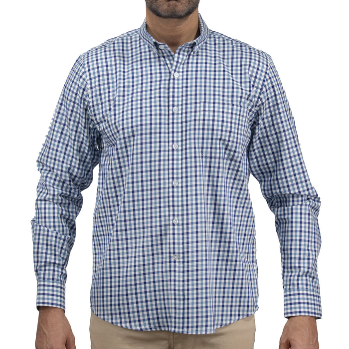 Camisa de Cuadros Azul con Manga Larga 100% Algodón 2507133
