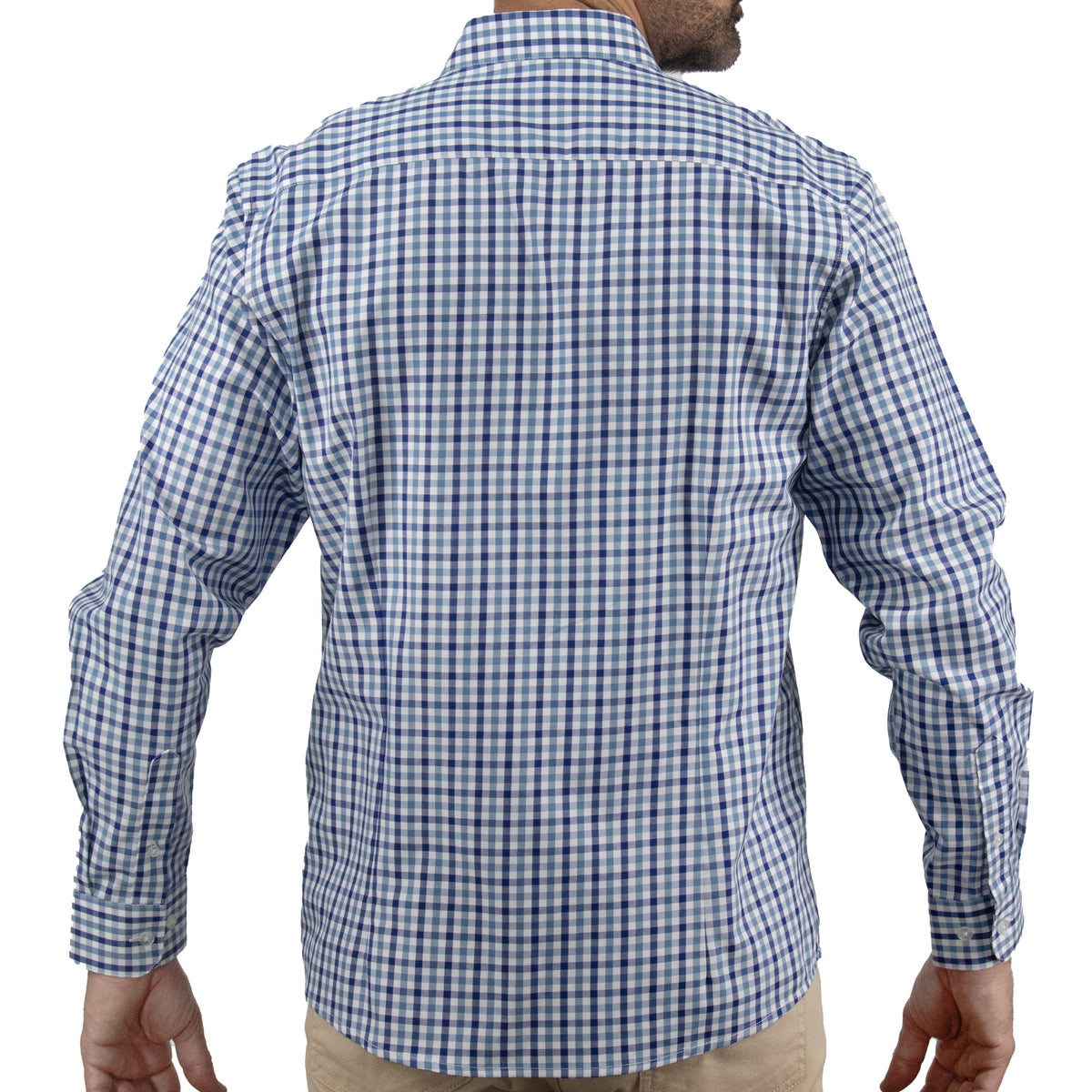 Camisa de Cuadros Azul con Manga Larga 100% Algodón 2507133