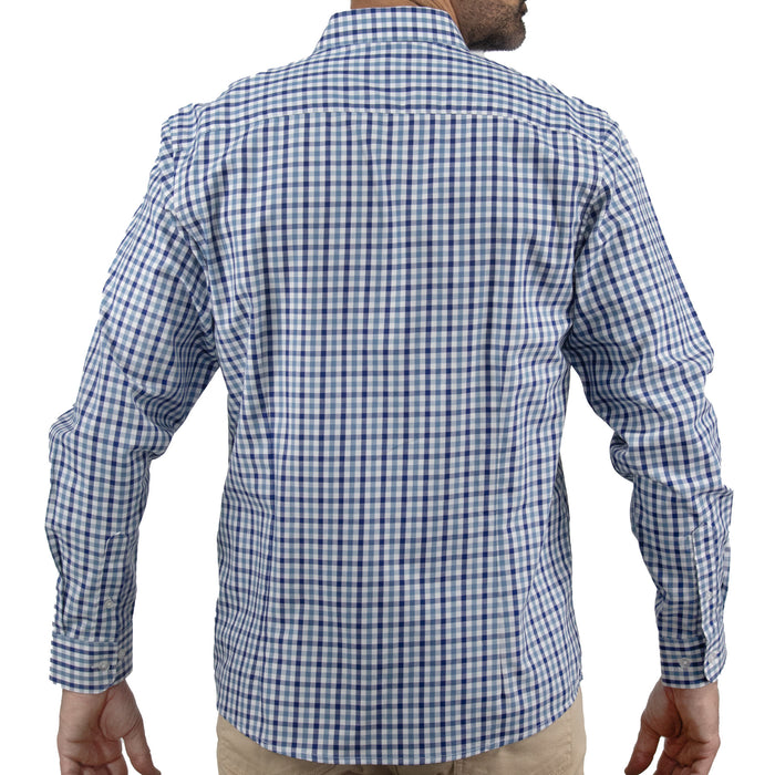 Camisa de Cuadros Azul con Manga Larga 100% Algodón 2507133