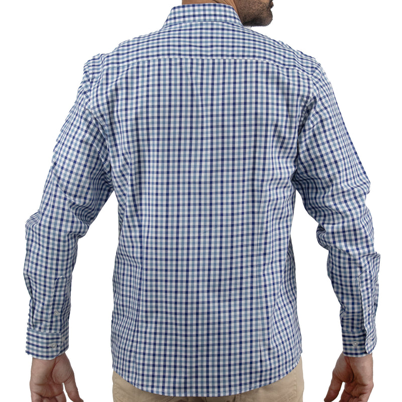 Camisa de Cuadros Azul con Manga Larga 100% Algodón 2507133