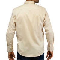 Camisa Beige Lisa con Manga Larga 100% Algodón 2507134