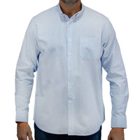 Camisa Rayas Azul con Manga Larga 100% Algodón 2507138