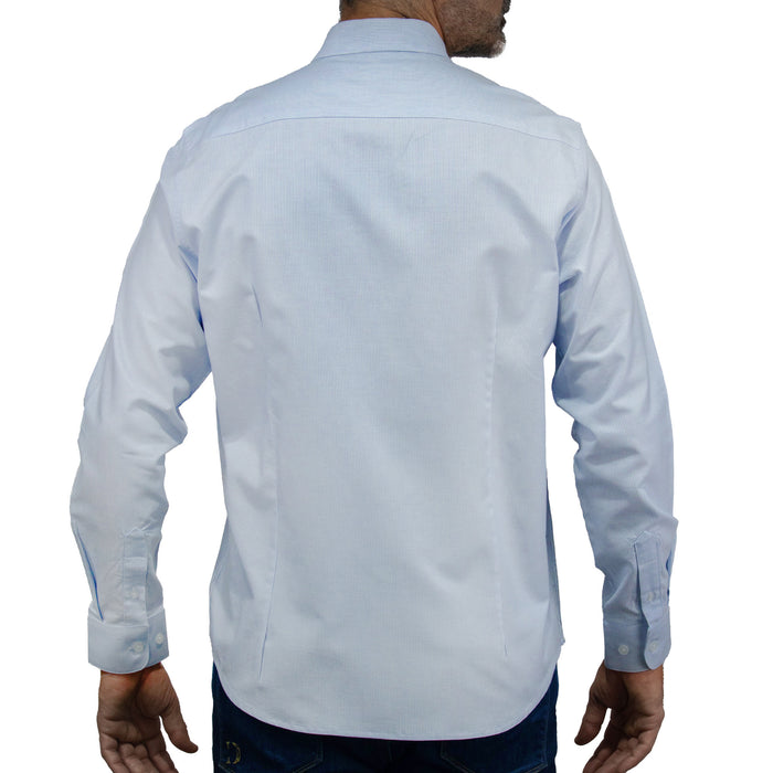 Camisa Rayas Azul con Manga Larga 100% Algodón 2507138