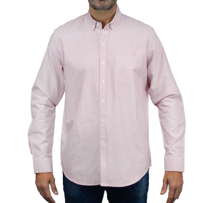 Camisa Rayas Vino con Manga Larga 100% Algodón 2507139