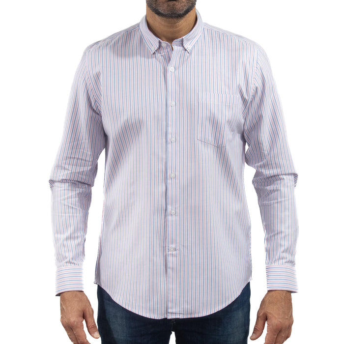 Camisa Rayas Rosa con Manga Larga 100% Algodón 2507141