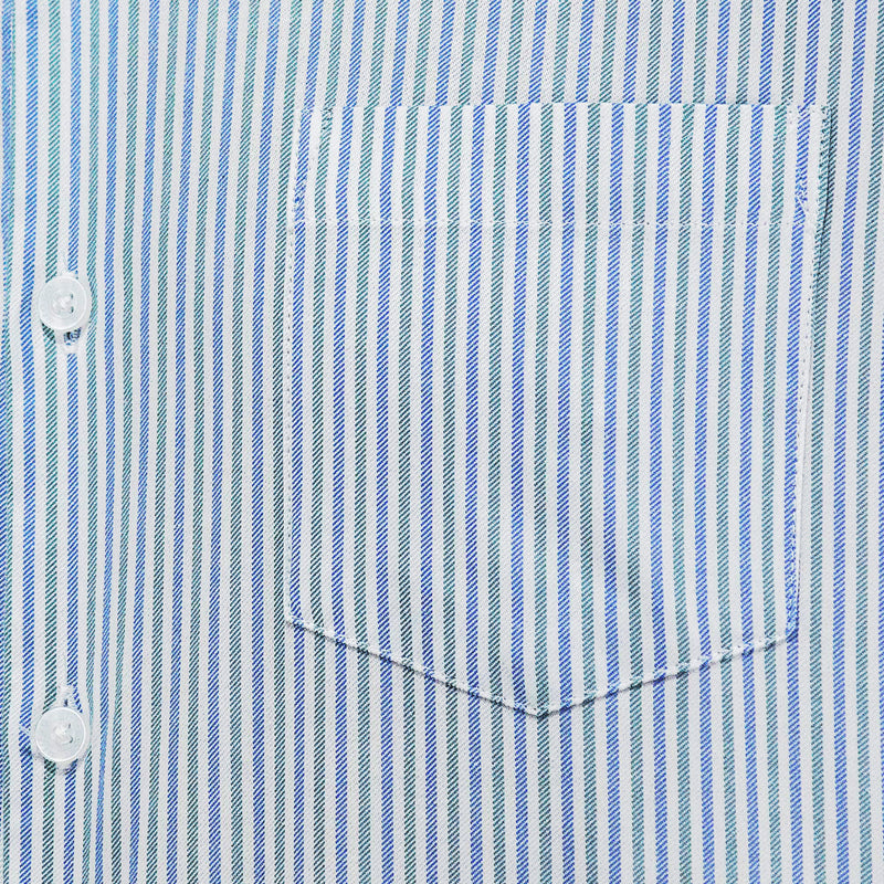 Camisa Rayas Azul con Manga Larga 100% Algodón 2507142