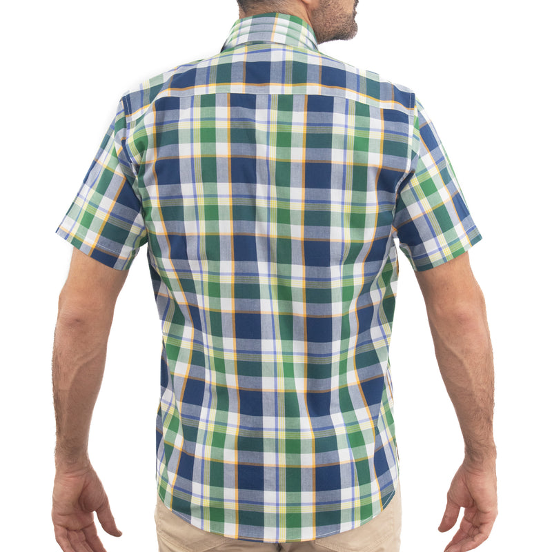 Camisa de Cuadros Verde con Manga Corta 100% Algodón 2507143