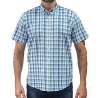Camisa de Cuadros Azul con Manga Corta 100% Algodón 2507144
