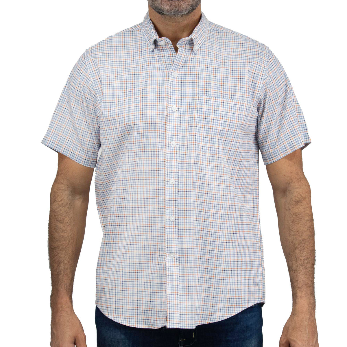 Camisa Cuadros Multicolor con Manga Corta 100% Algodón 2507145