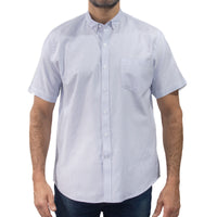 Camisa de Rayas Azul con Manga Corta 100% Algodón 2507147