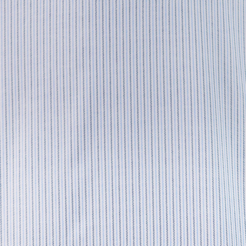 Camisa de Rayas Azul con Manga Corta 100% Algodón 2507147