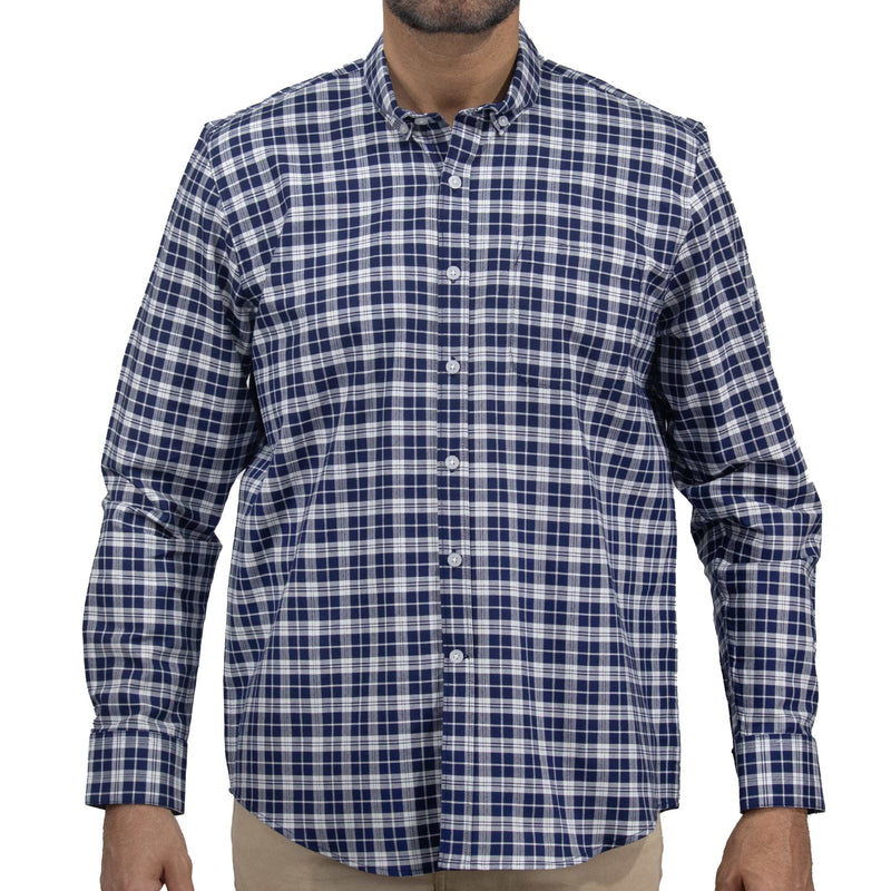 Camisa de Cuadros Azul con Manga Larga 100% Algodón 2508149
