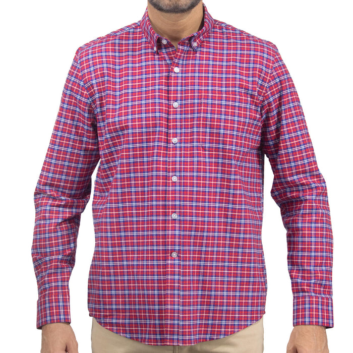 Camisa de Cuadros Roja con Manga Larga 100% Algodón 2508150