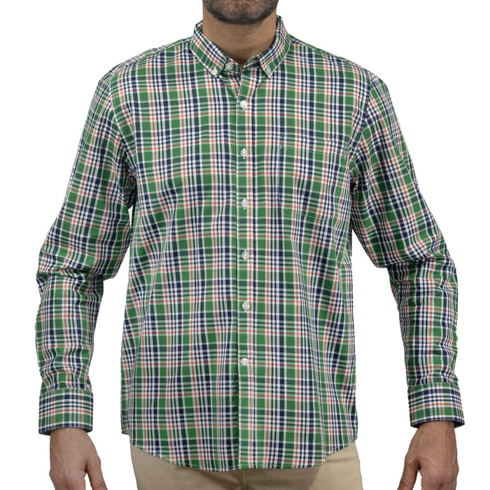 Camisa de Cuadros Verde Manga Larga 100% Algodón 2508153