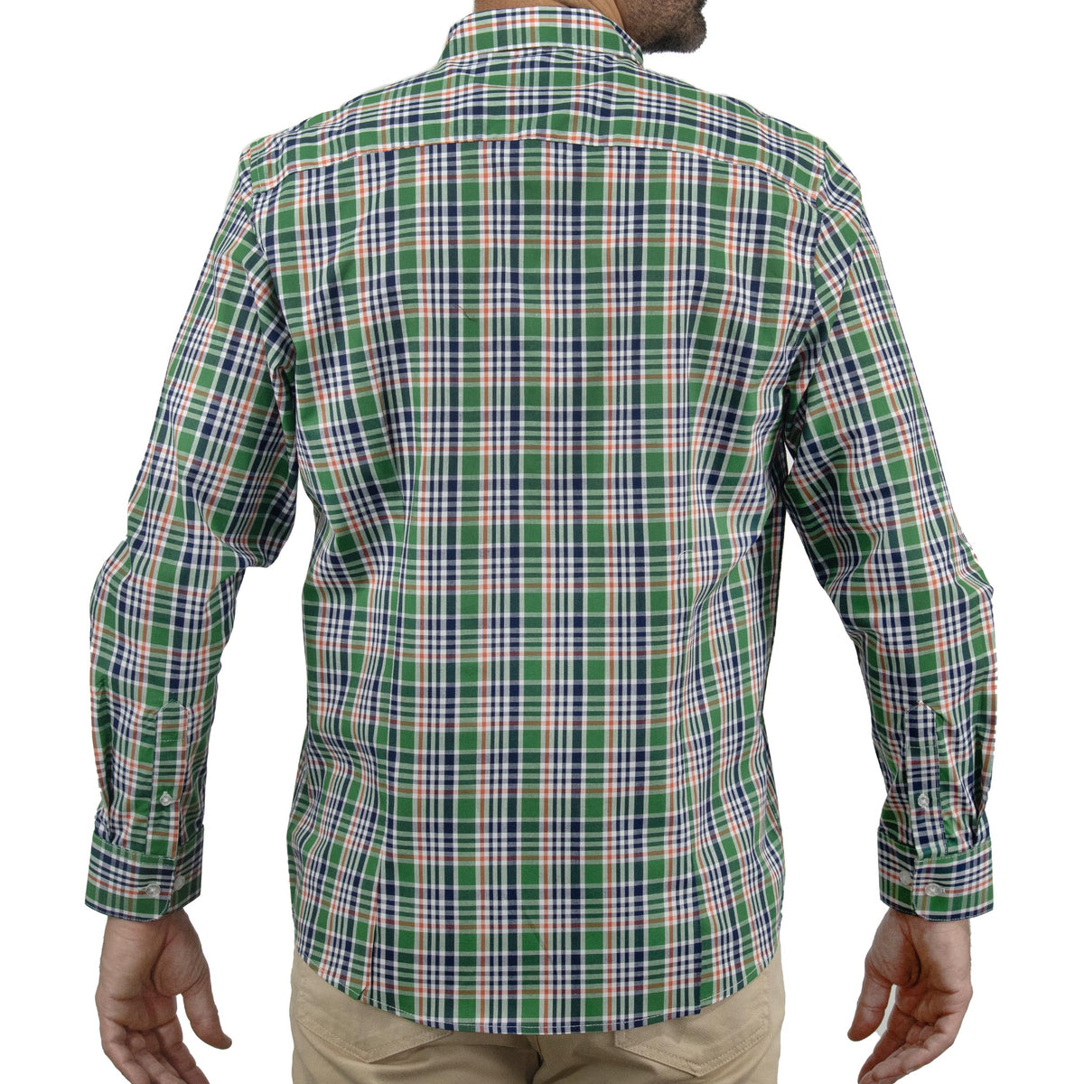 Camisa de Cuadros Verde Manga Larga 100% Algodón 2508153
