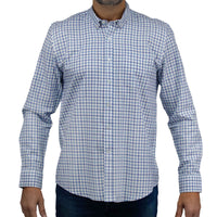 Camisa de Cuadros Azul con Manga Larga 100% Algodón 2508154