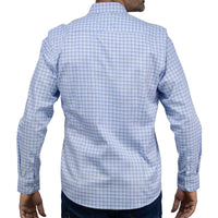 Camisa de Cuadros Azul con Manga Larga 100% Algodón 2508155