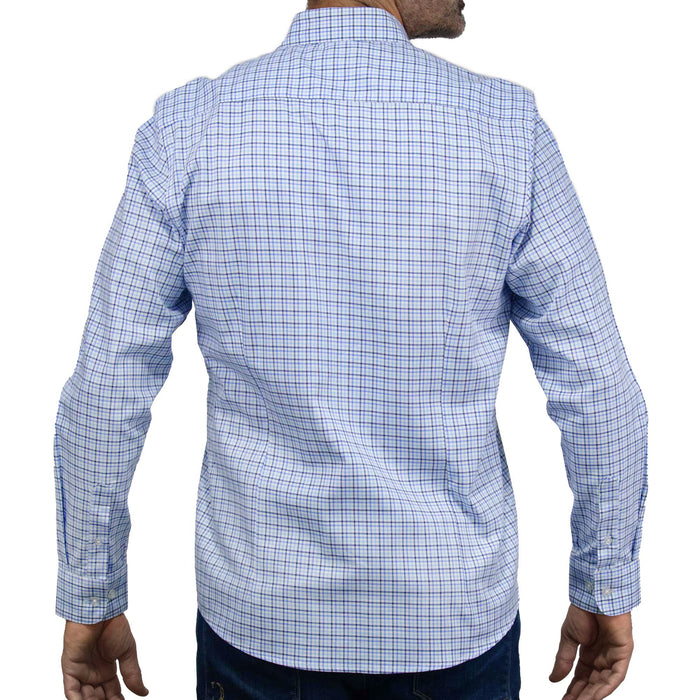 Camisa de Cuadros Azul con Manga Larga 100% Algodón 2508155