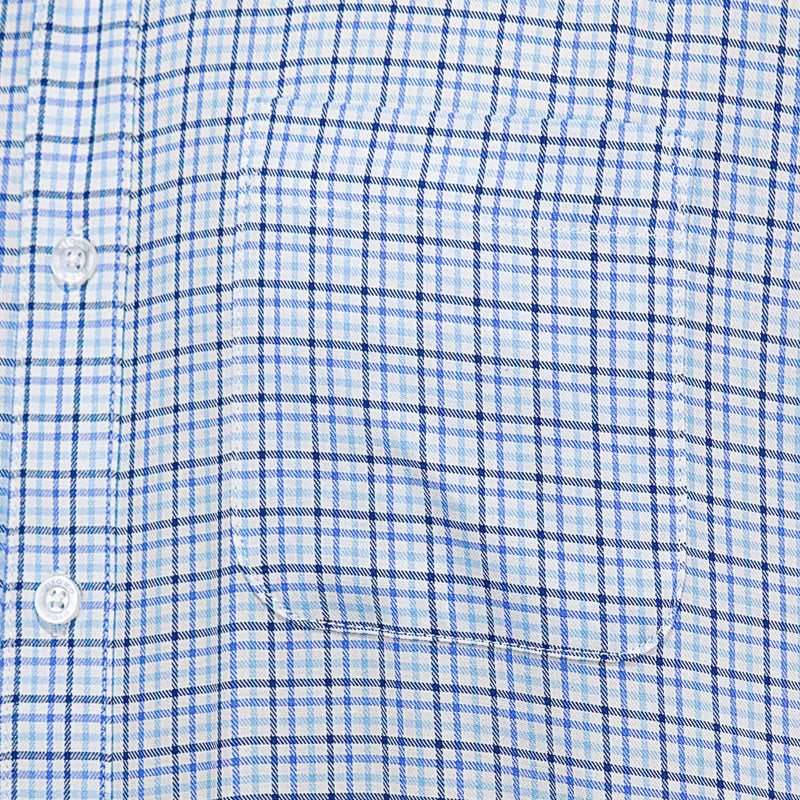 Camisa de Cuadros Azul con Manga Larga 100% Algodón 2508155