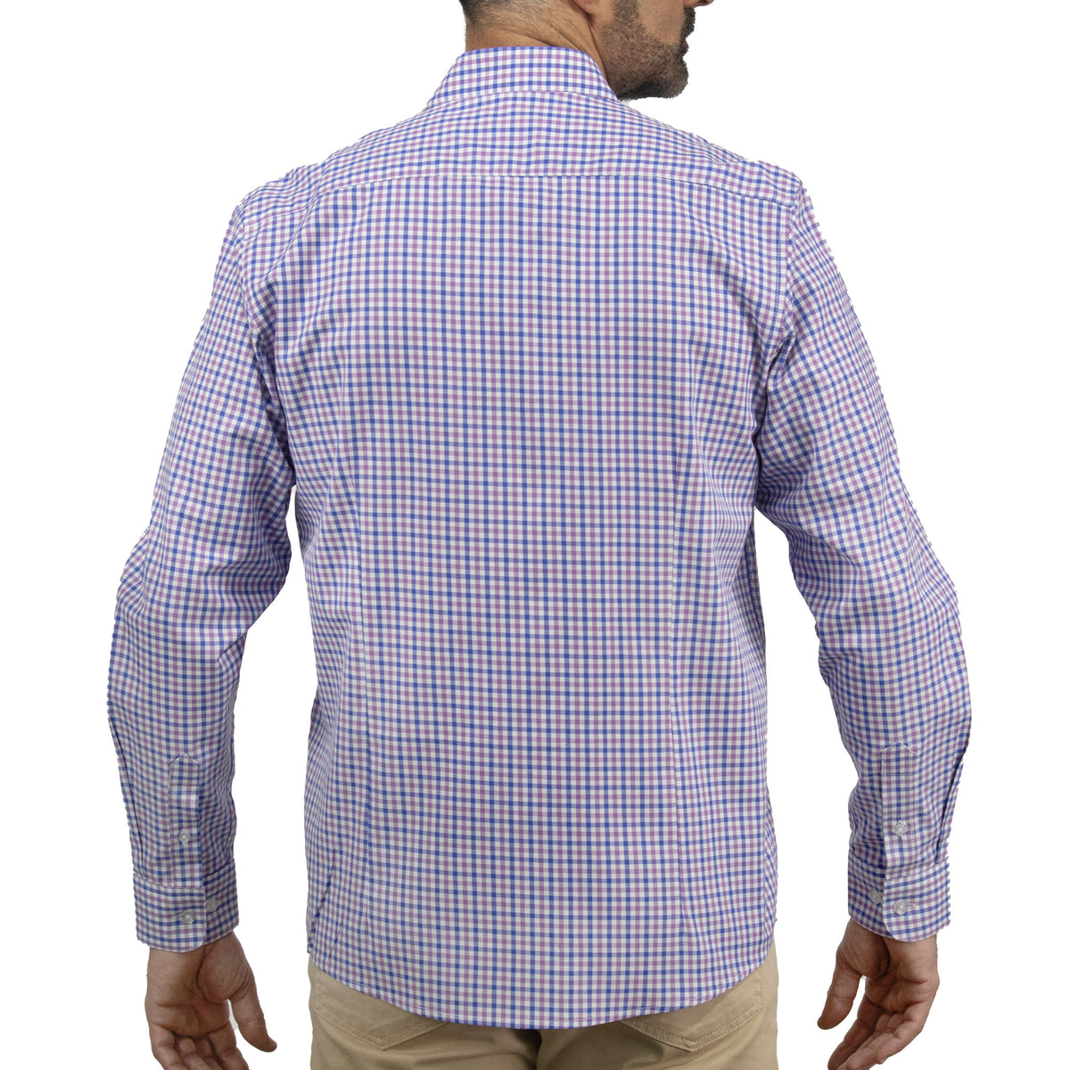Camisa de Cuadros Morada con Manga Larga 100% Algodón 2508156