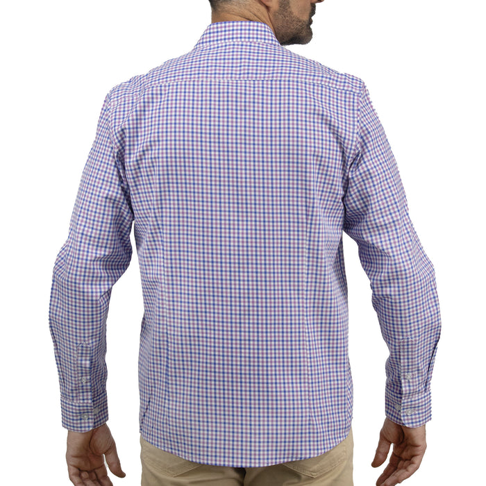 Camisa de Cuadros Morada con Manga Larga 100% Algodón 2508156