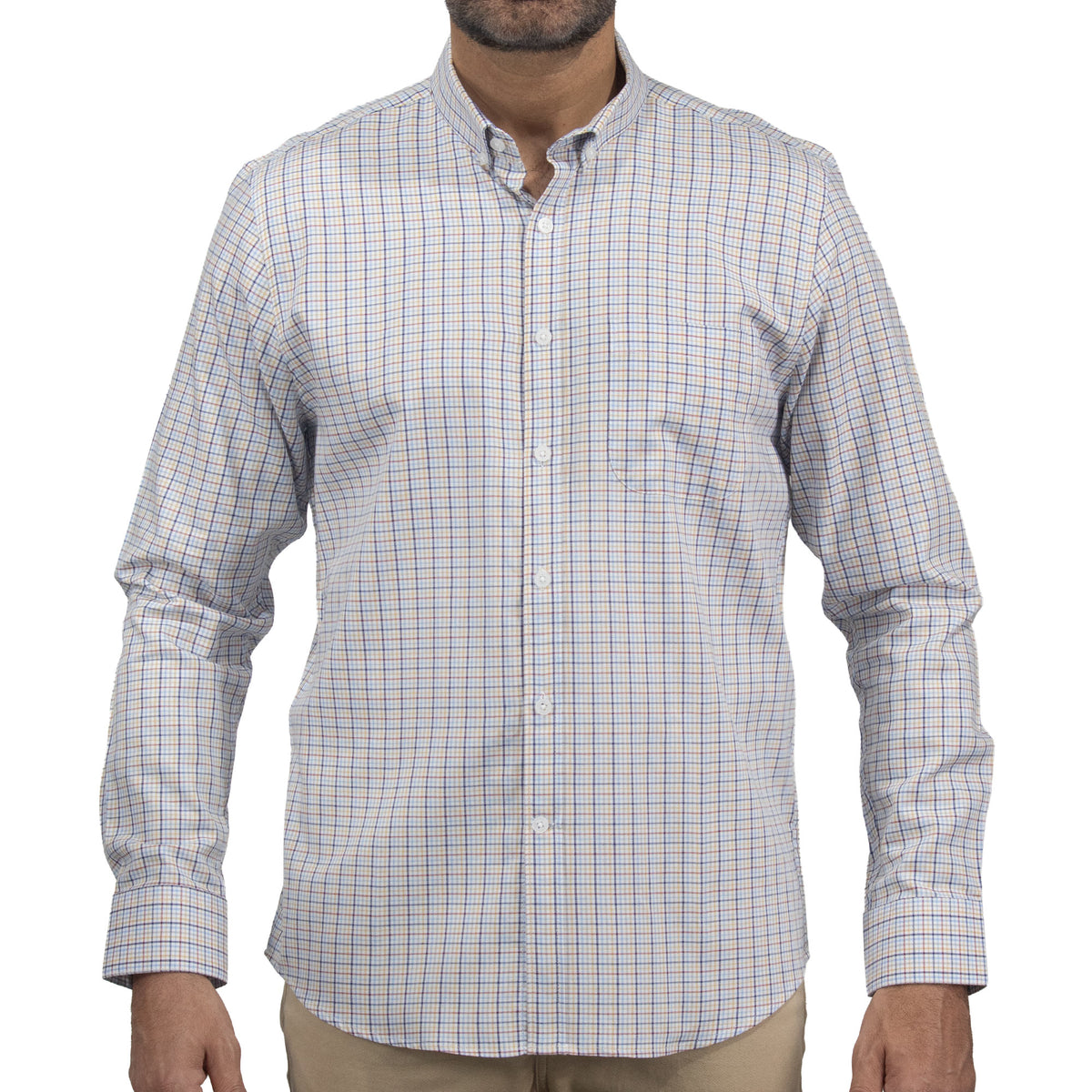Camisa de Cuadros Multicolor con Manga Larga 100% Algodón 2508158