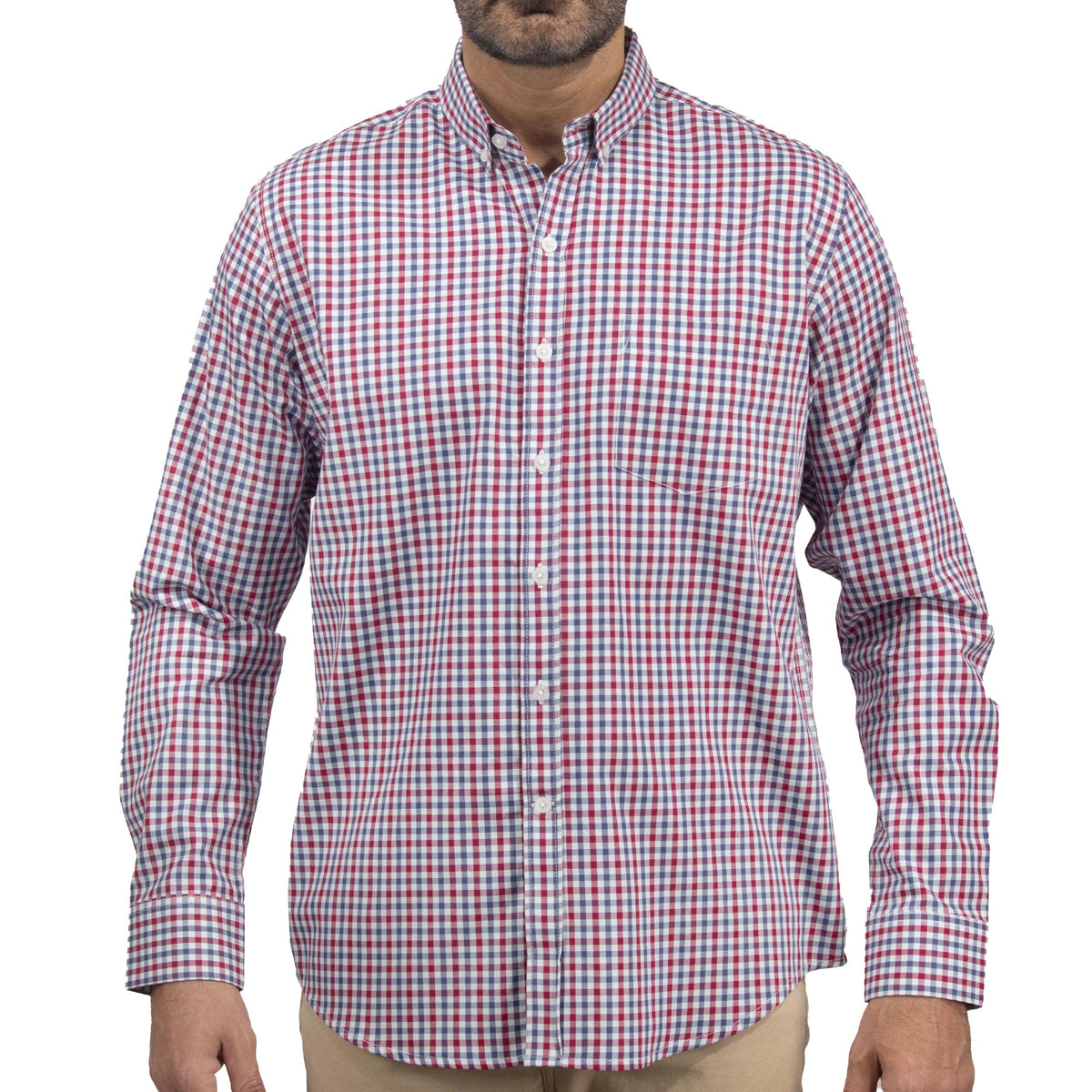 Camisa de Cuadros Roja con Manga Larga 100% Algodón 2508159