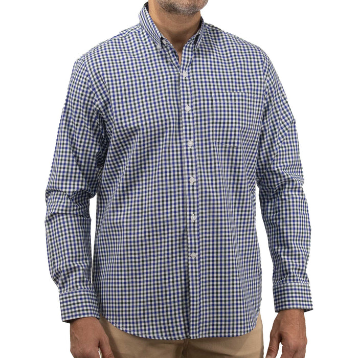 Camisa de Cuadros Azul con Manga Larga 100% Algodón 2508160