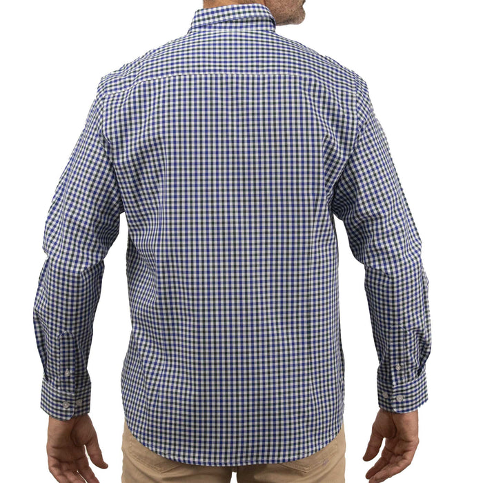 Camisa de Cuadros Azul con Manga Larga 100% Algodón 2508160