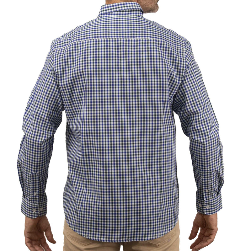 Camisa de Cuadros Azul con Manga Larga 100% Algodón 2508160