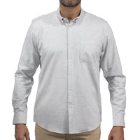 Camisa Gris Lisa con Manga Larga 100% Algodón 2508162