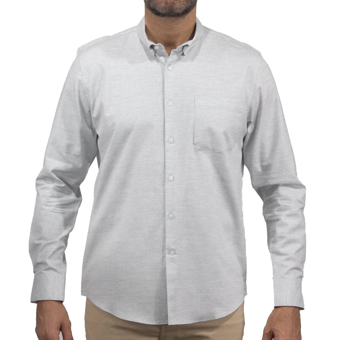 Camisa Gris Lisa con Manga Larga 100% Algodón 2508162
