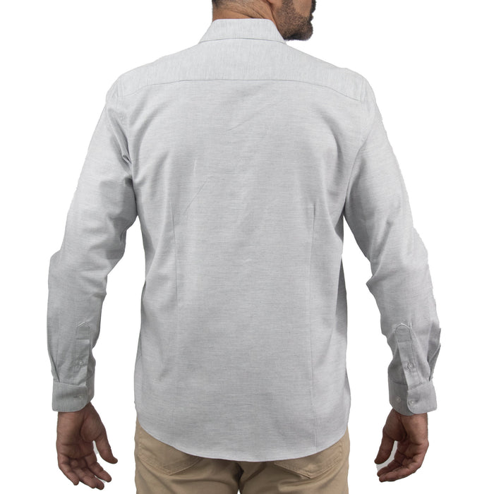 Camisa Gris Lisa con Manga Larga 100% Algodón 2508162