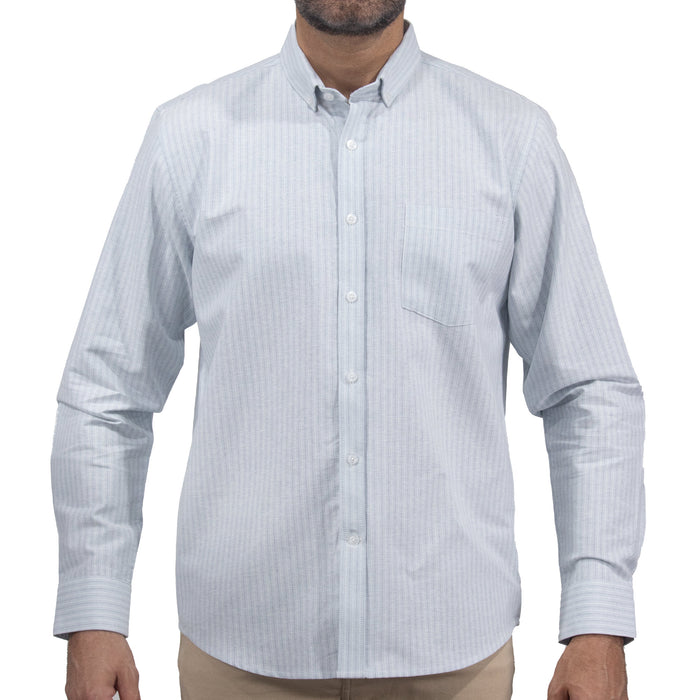 Camisa de Rayas Azul con Manga Larga 100% Algodón 2508163