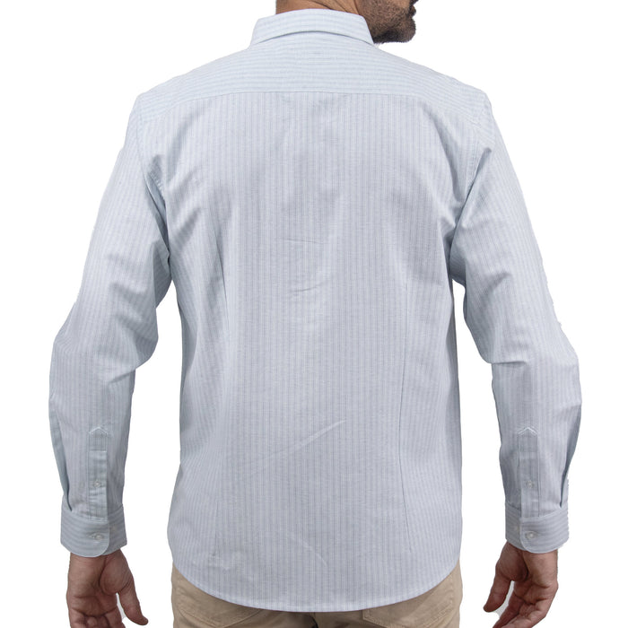 Camisa de Rayas Azul con Manga Larga 100% Algodón 2508163