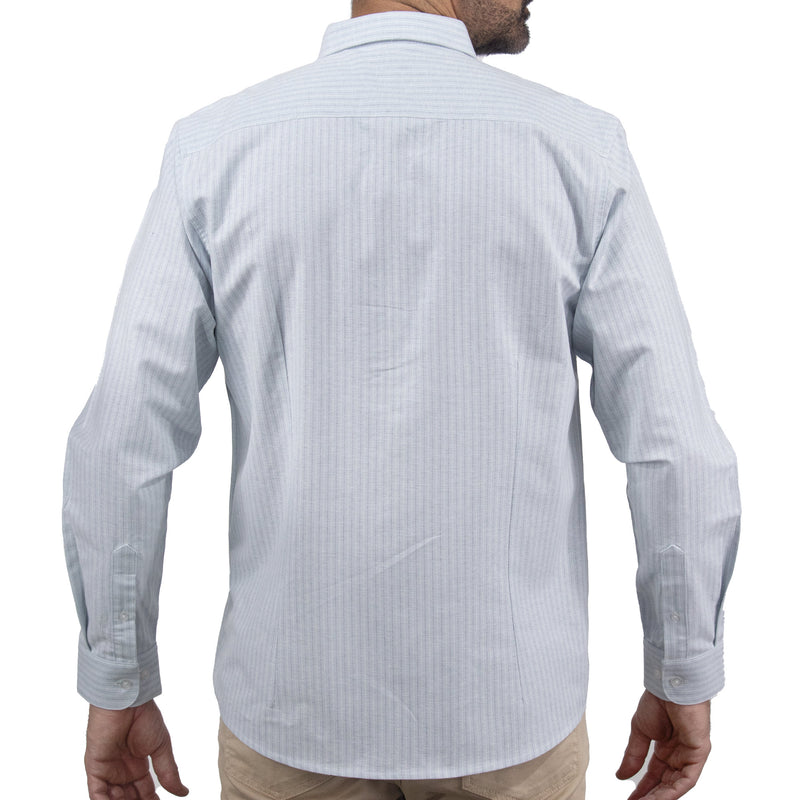 Camisa de Rayas Azul con Manga Larga 100% Algodón 2508163