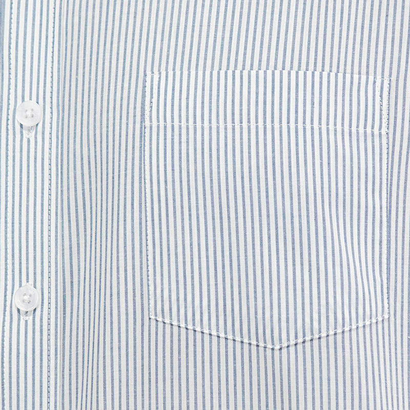 Camisa de Rayas Gris con Manga Larga 100% Algodón 2508165