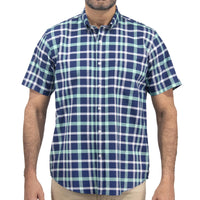 Camisa de Cuadros Azul con Manga Corta 100% Algodón 2508166