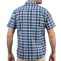 Camisa de Cuadros Azul con Manga Corta 100% Algodón 2508166