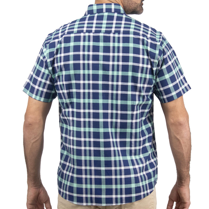 Camisa de Cuadros Azul con Manga Corta 100% Algodón 2508166