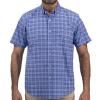 Camisa de Cuadros Azul con Manga Corta 100% Algodón 2508168