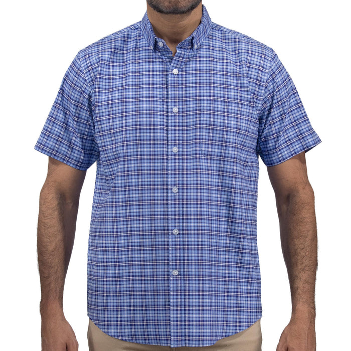 Camisa de Cuadros Azul con Manga Corta 100% Algodón 2508168