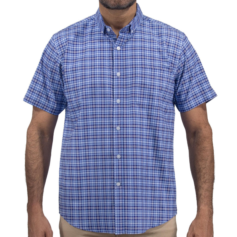 Camisa de Cuadros Azul con Manga Corta 100% Algodón 2508168
