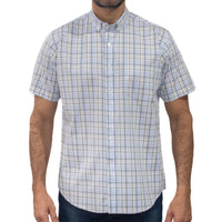 Camisa de Cuadros Azul con Manga Corta 100% Algodón 2508169